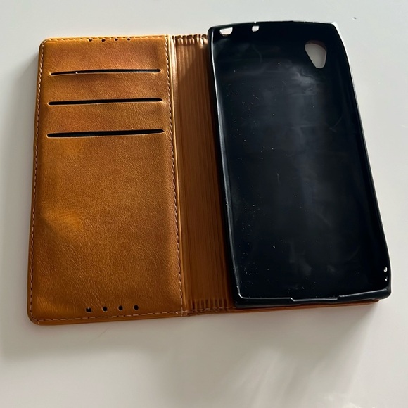 Sony Xperia XA1 Wallet Case, card holder, magnetic close, brown, camel brown - Picture 1 of 13